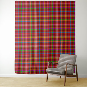 Tapiz Patrón de Cuadro de Gingham de Color Rojo