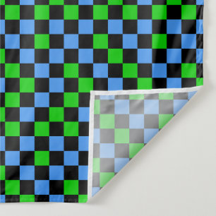 Tapiz Patrón de cuadros azules, verdes y negros