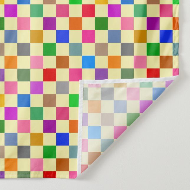 Tapiz Patrón de cuadros de colores amarillo (Detalle)