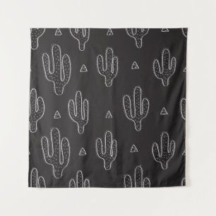 Tapiz Patrón de dactus dibujado a mano sin inconveniente