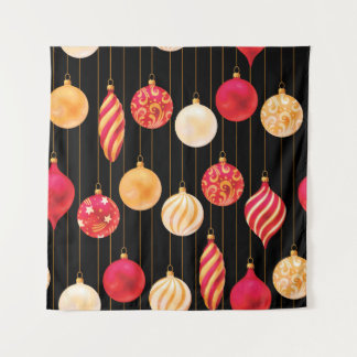 Tapiz Patrón de decoraciones navideñas festivas