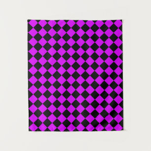 Tapiz Patrón de diamante negro morado