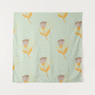 Tapiz Patrón de doodle de flor folclórica sin costura de