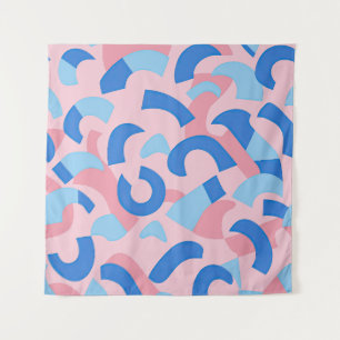 Tapiz Patrón de Doodle rosa y azul