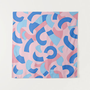 Tapiz Patrón de Doodle rosa y azul