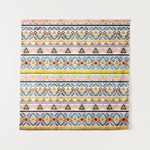 Tapiz Patrón de etno tribal grunge en estilo retro