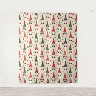 Tapiz Patrón de fiesta de gnomos de Navidad