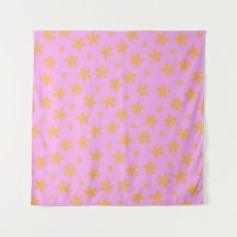 Patrón de flor hippie rosado de Naranja preppy