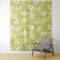 Patrón de flor verde y amarillo pastel