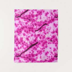 Tapiz Patrón de flores de cerezo acuarela