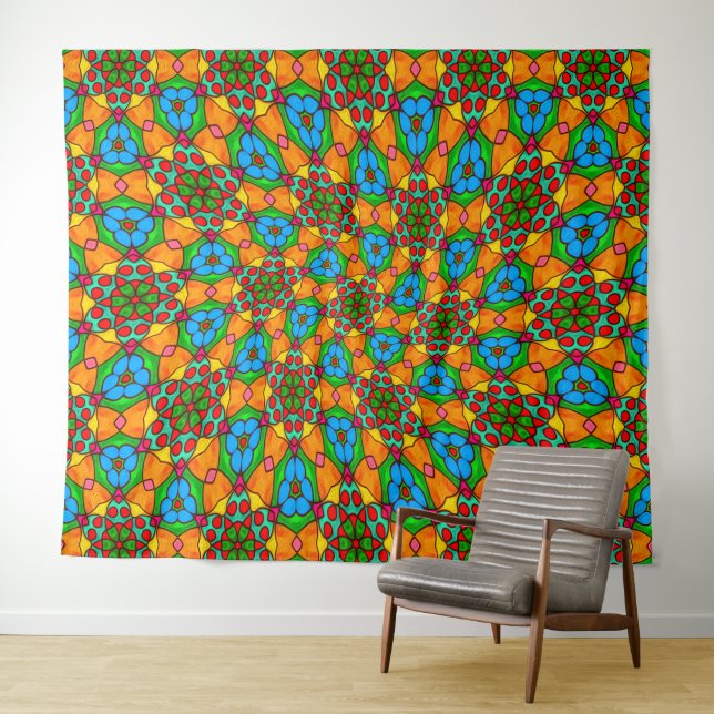 Tapiz Patrón de flores estéticas (In situ (horizontal))