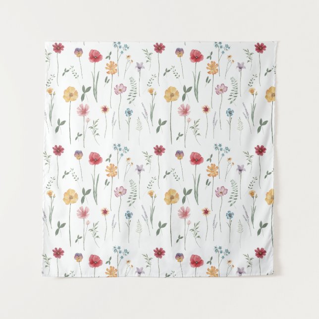 Tapiz Patrón de flores silvestres de pradera ambiente Co (Anverso)