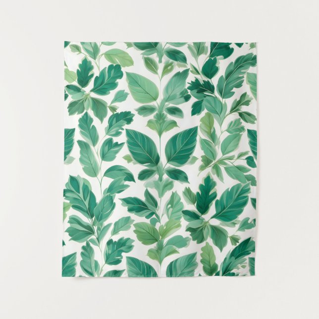 Tapiz Patrón de follaje verde (Anverso)