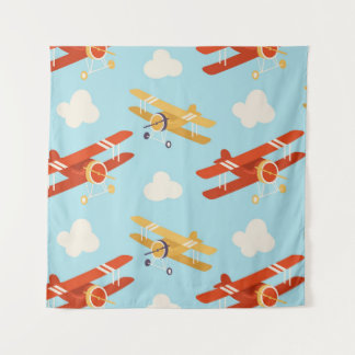 Tapiz Patrón de fondo de las nubes de los planos vintage