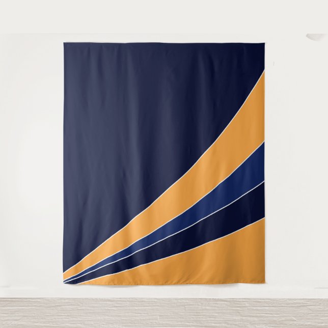 Tapiz Patrón de formas amarillas y azules (Anverso)