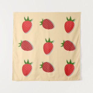 Tapiz Patrón de fresa para buenas vibraciones en verano