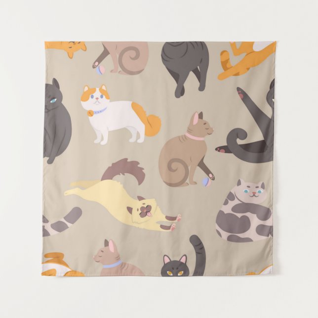 Tapiz Patrón de gato (Anverso)