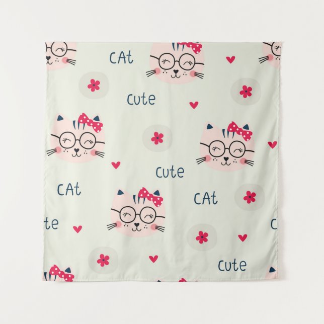 Tapiz Patrón de gato (Anverso)