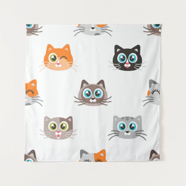 Tapiz Patrón de gato (Anverso)