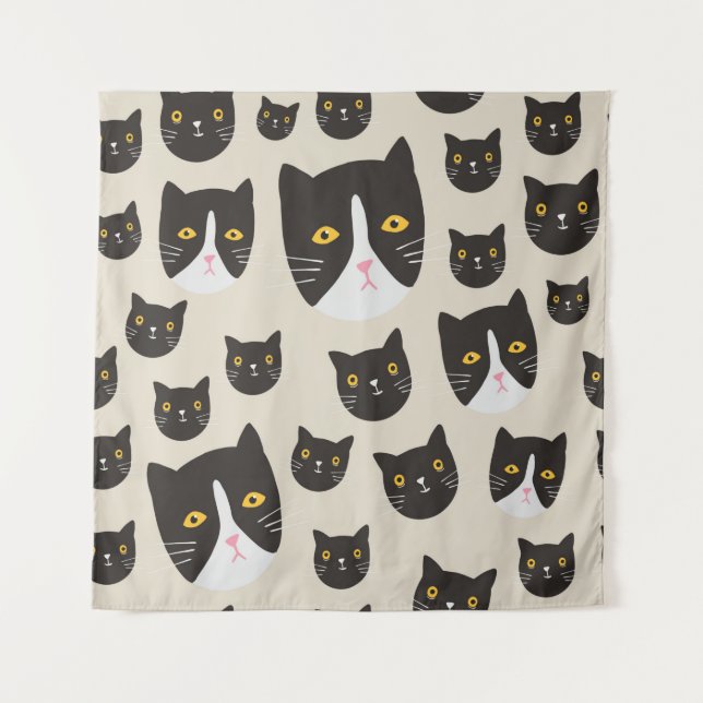 Tapiz patrón de gato continuo/ (Anverso)