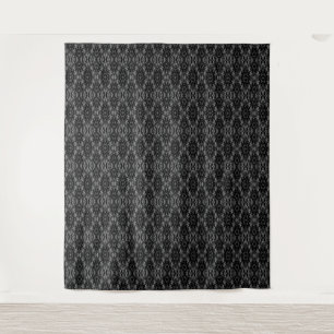 Tapiz Patrón de geometría abstracta gris negro