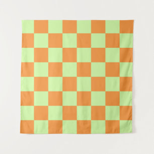 Tapiz Patrón de Gingham controlado por cítricos verdes n