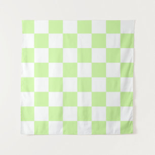 Tapiz Patrón de Gingham de Pastel Verde
