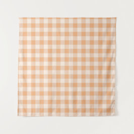 Tapiz Patrón de Gingham de Peach White Checkered