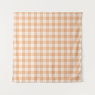 Tapiz Patrón de Gingham de Peach White Checkered