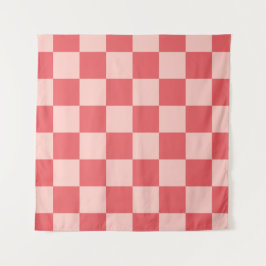 Tapiz Patrón de Gingham de Red Checkered Rosa