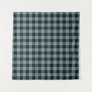 Tapiz Patrón de Gingham negro azul