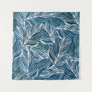 Tapiz Patrón de hojas azules: Papel de escritorio vintag