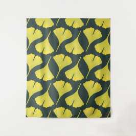 Tapiz Patrón de hojas de ginkgo verde - Botánico de prim