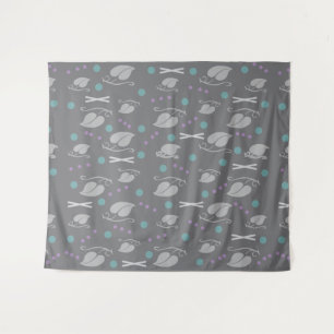 Tapiz Patrón de hojas otoñales de color gris