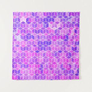 Tapiz Patrón de ilustracion hexagonal de acuarela