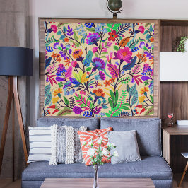 Tapiz Patrón de impresión de flores de Ilustracion flora