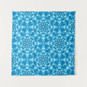 Tapiz Patrón de infiltración geométrica floral azul turq