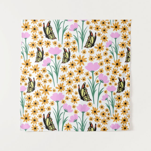 Tapiz Patrón de jardín otoñal (Anverso)