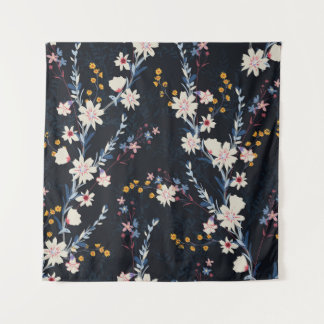Tapiz Patrón de la Marina Floral de los Jardín Nocturno
