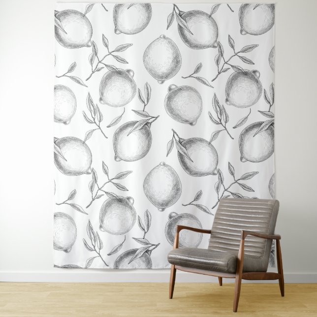 Tapiz Patrón de limón dibujado a mano (In situ)