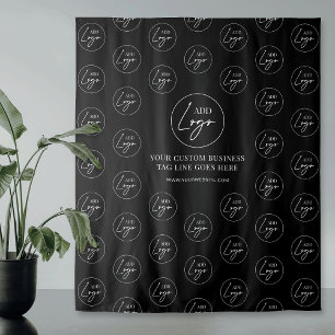 Tapiz Patrón de logotipo comercial corporativo negro y b