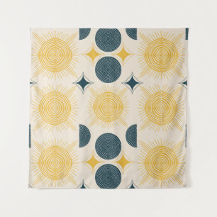Tapiz Patrón de luna de sol celestial Boho