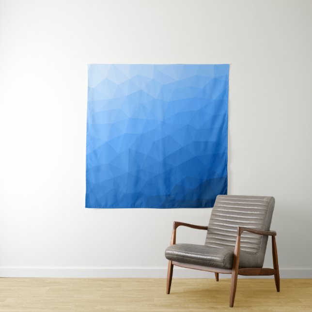 Tapiz Patrón de malla geométrica con gradiente azul clar (In situ)