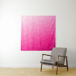 Tapiz Patrón de malla geométrica con gradiente rosa cali