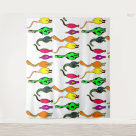 Tapiz Patrón de manguitos de gato coloridos