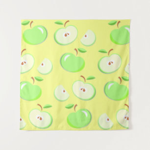 Tapiz Patrón de manzanas vectorial verde
