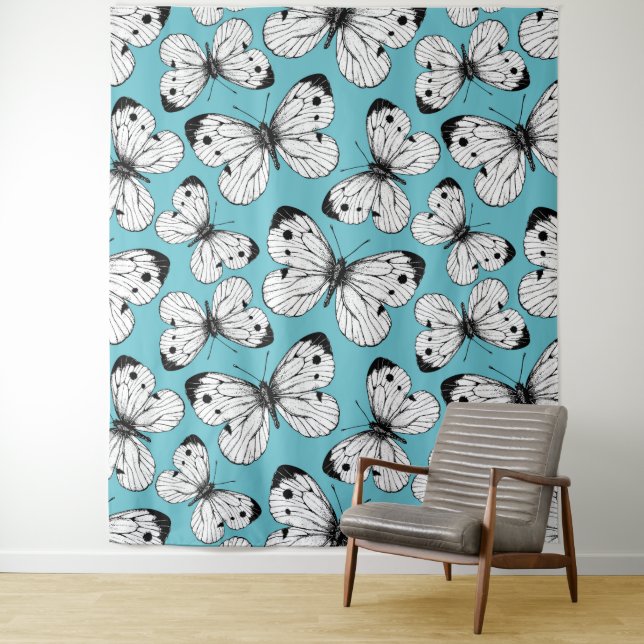 Tapiz Patrón de mariposa de col (In situ)