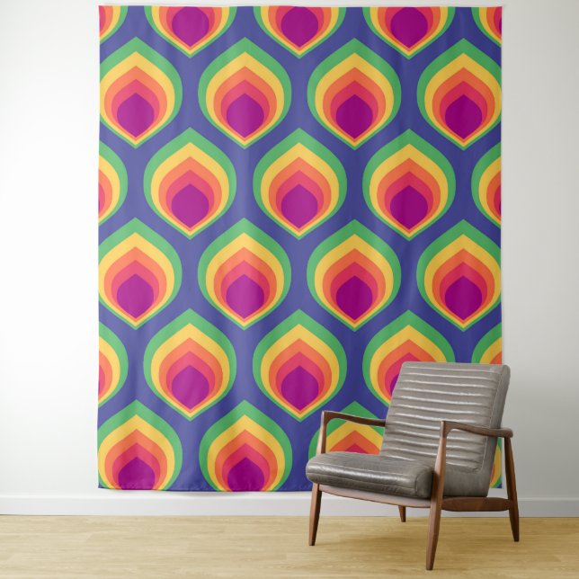 Tapiz Patrón de Mod Retro (In situ)