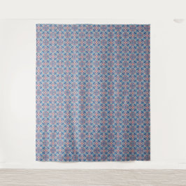 Tapiz Patrón de mosaico azul polvoriento