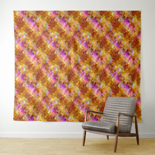 Tapiz Patrón de mosaico iridiscente dorado